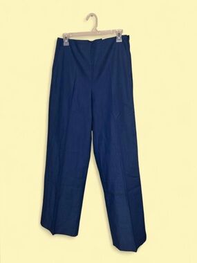 Ann Taylor Wide Leg Trousers Cobalt Blue Side Zip Pleated Dress Pants NWT 4
